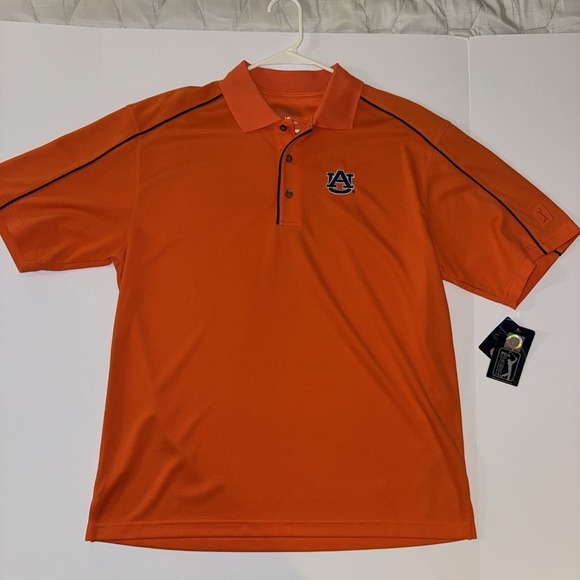 PGA Tour Other - Men's Large NWT PGA TOUR Orange Auburn Tigers Performance Golf Polo
